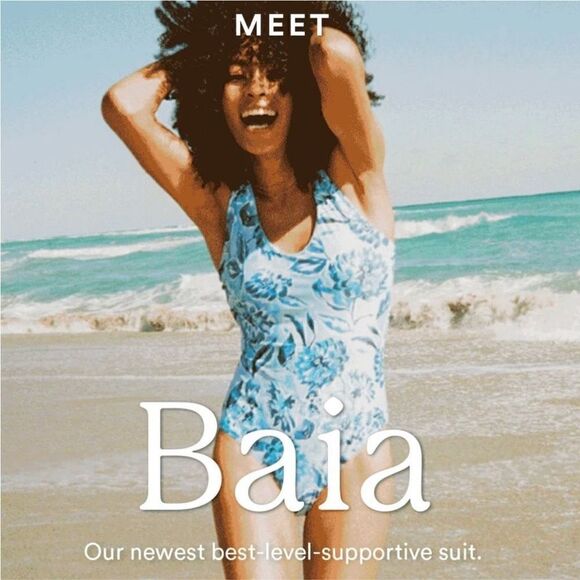 Andie Swim The Baia One Piece Eco Nylon Blue Floral Size S NWT - Picture 1 of 14